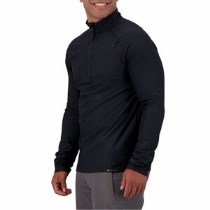 Obermeyer Men’s Flex 1/4-Zip Mid-Layer Black Base Layer Shirt XL Gorpcore Hiking